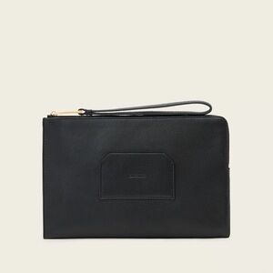 Allsaints Joshua Hex Leather Wallet Black $129 NWOT